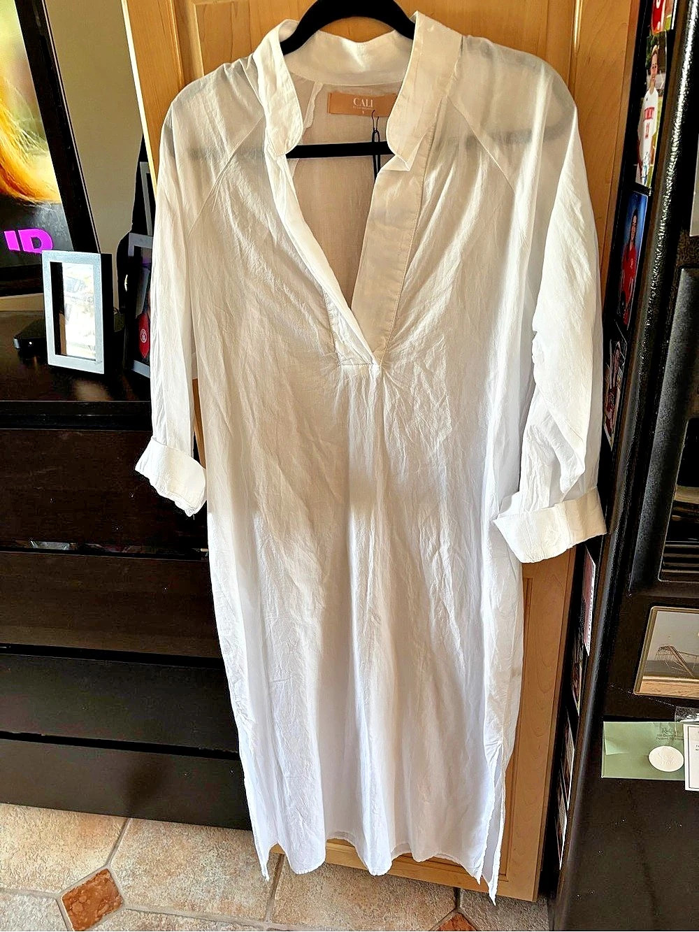 Cali Dreaming ladies white cotton dress-S